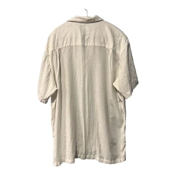 haggar men's linen button down  shirt XXL off white/tan‎ - Picture 2 of 3